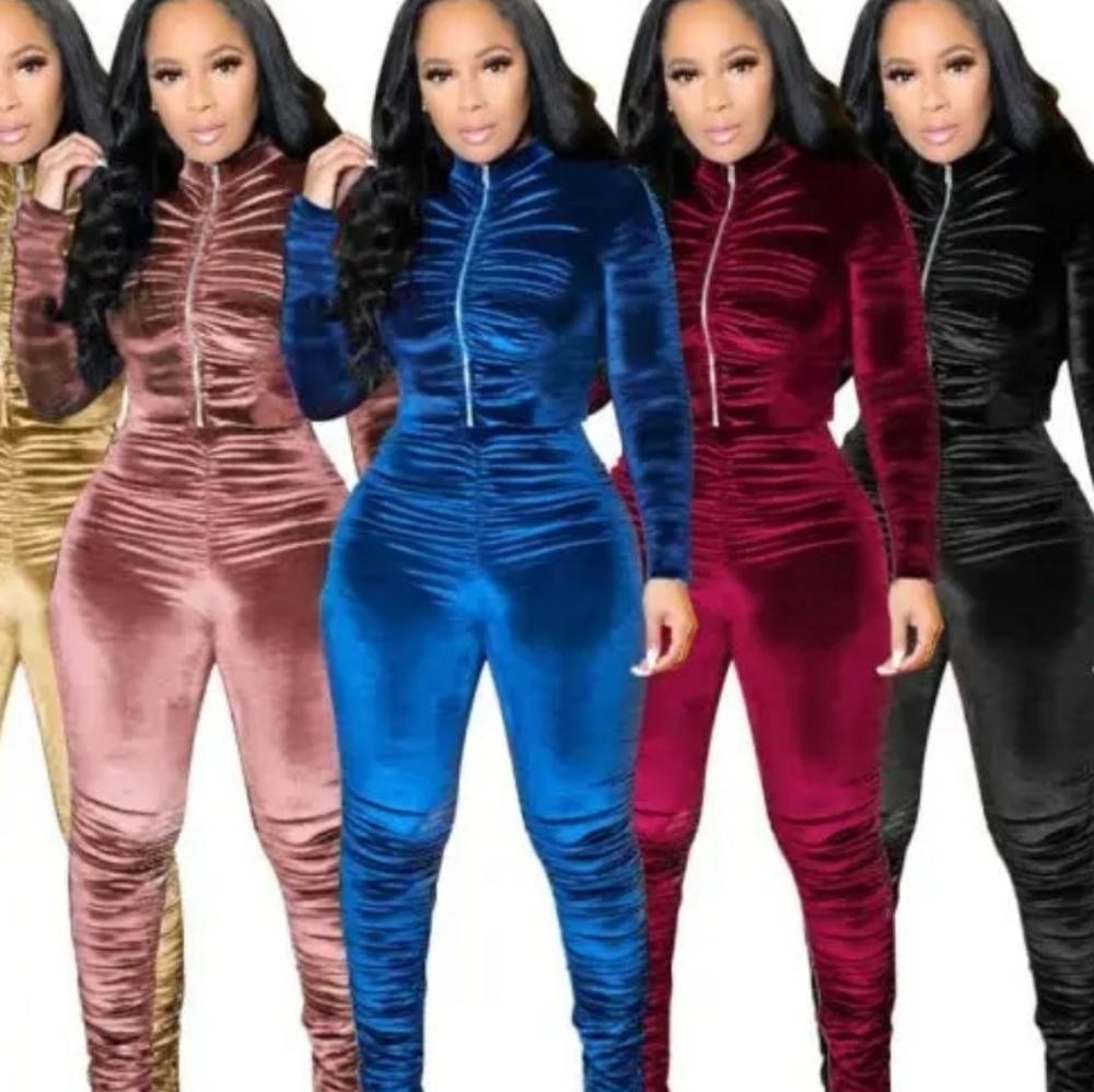 Rose Pink Velvet 2pc Set